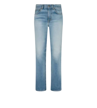 ストーンウォッシュ加工 デニム ストレートフィットパンツ