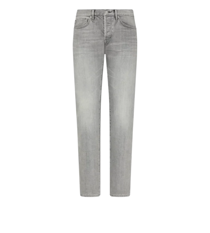 グレー ストレッチ ストレートフィット デニム