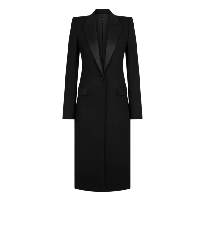 ダブルフェイス ライトウール シングルブレスト イブニングコート