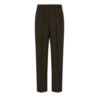 ウールカシミアシルクレップスダブルプリーツパンツ