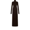 ロングオープンタートルネックカシミアドレス