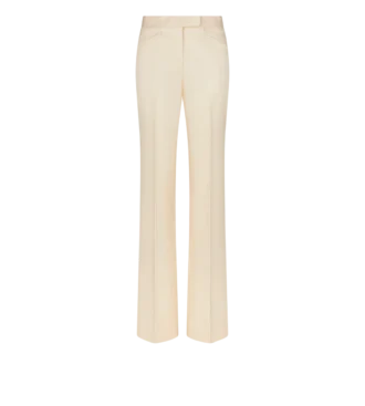 光沢あるバラテアシルクウール仕立て タキシードワイドレッグパンツ