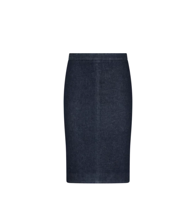 膝丈テーラードデニムスカート