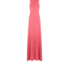 カシミアシルク ロングスラッシュネックドレス（オープンバック）