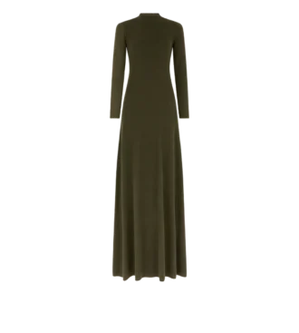 フルニードル ファインカシミアシルク クルーネック コラムドレス