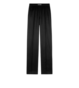 ストレッチシルクサテンパジャマパンツ