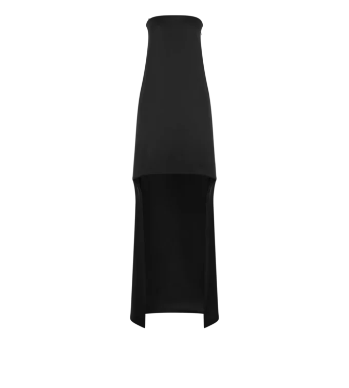 アシンメトリー ストラップレス カクテルドレス