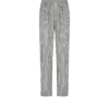 パイピング付きストライプシルクパジャマパンツ