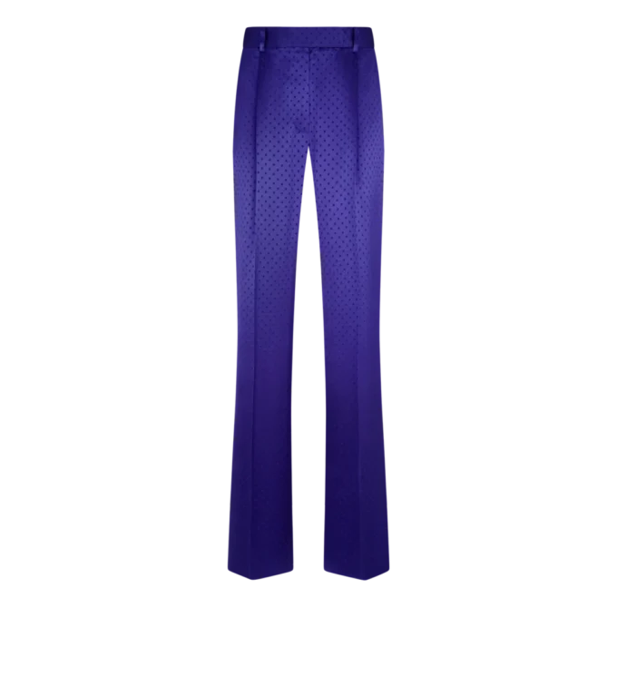 ポルカドットジャカードプリーツストレートパンツ