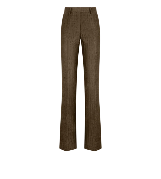 クロコジャカード テーラードストレートパンツ