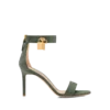 リザード風スエードレザー パドロックサンダル
