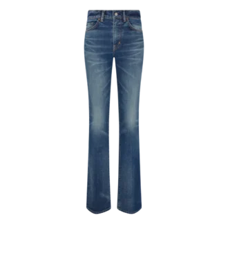 ストレッチ生デニムフレアパンツ