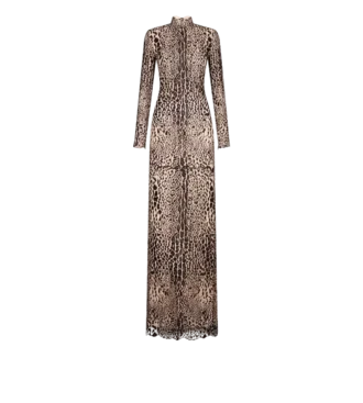 ロングスリーブモックネックイブニングドレス