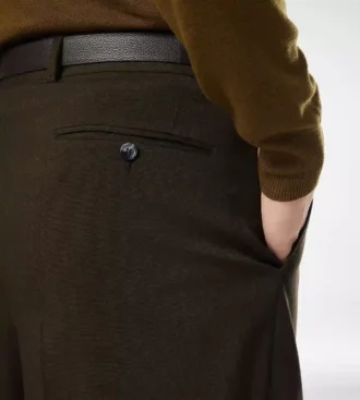 ウールカシミアシルクレップスダブルプリーツパンツ