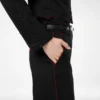 パイピング付きシャープなウールギャバジン オフィサーパンツ