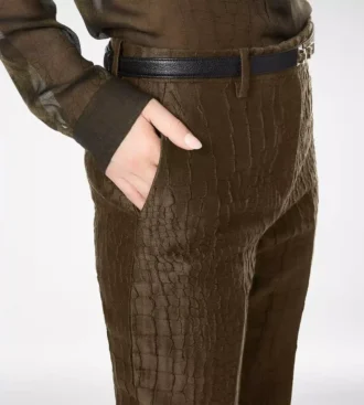 クロコジャカード テーラードストレートパンツ