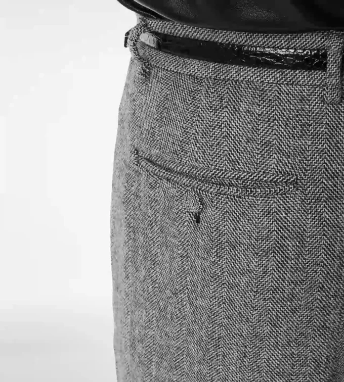 シャークスキンヘリンボーン ダブルスプリッタブルパンツ
