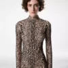 ロングスリーブモックネックイブニングドレス