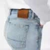 ストーンウォッシュ加工 デニム ストレートフィットパンツ