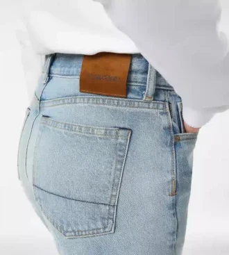 ストーンウォッシュ加工 デニム ストレートフィットパンツ