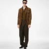 ウールカシミアシルクレップスダブルプリーツパンツ