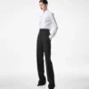 ウールシルクブレンド ハイウエスト タキシードパンツ