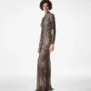 ロングスリーブモックネックイブニングドレス