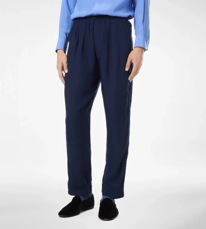 リヨセル 軽量プリーツ ラウンジパンツ