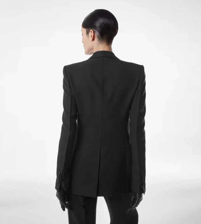 ウールシルク混紡 シングルブレスト タキシードジャケット