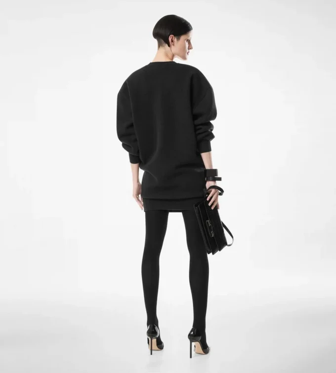 スカルプチュラル ウールカシミア スウェットシャツ ミニドレス