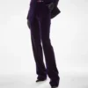 コットンベルベットテーラードストレートパンツ