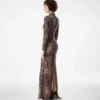 ロングスリーブモックネックイブニングドレス