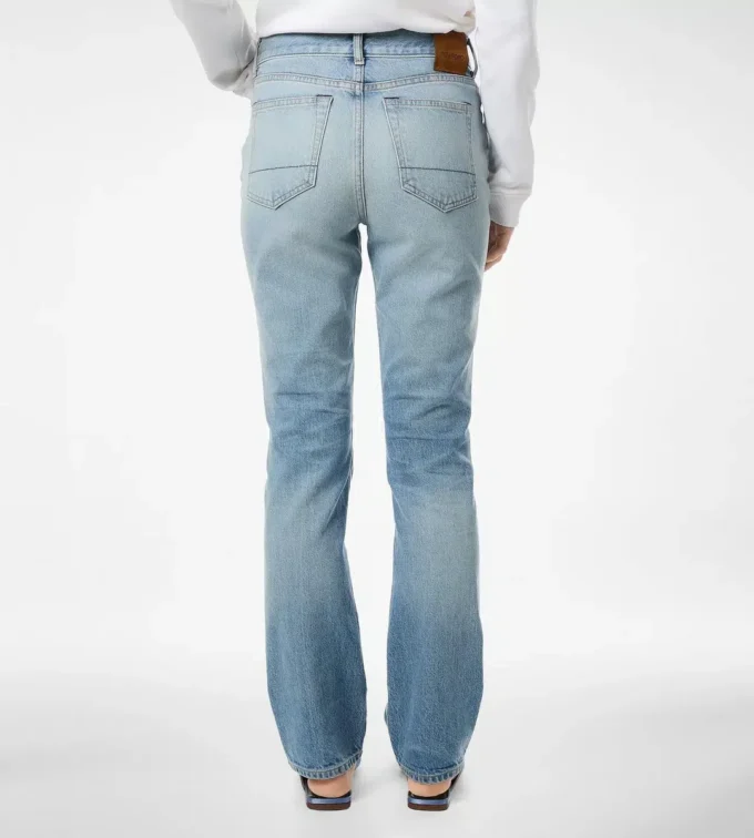 ストーンウォッシュ加工 デニム ストレートフィットパンツ