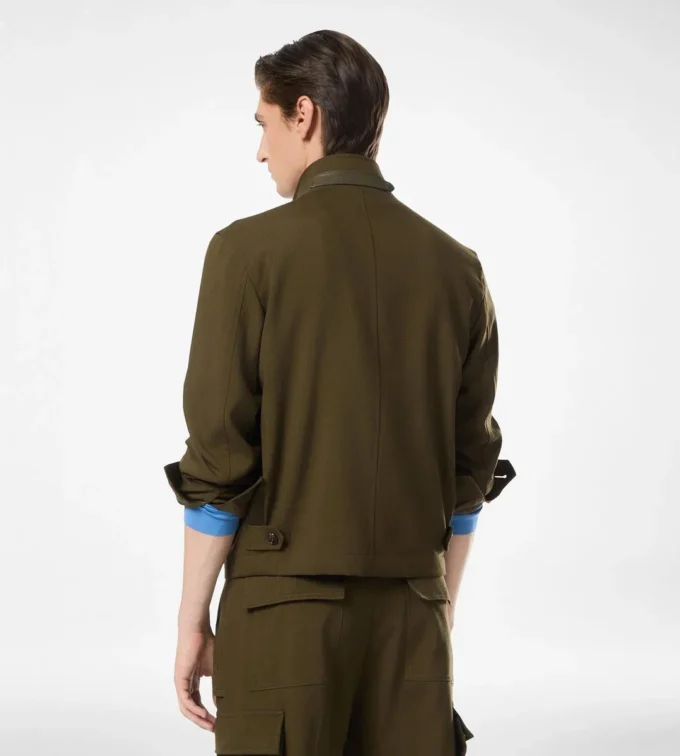 ウールカシミアシルクレップスハリントン