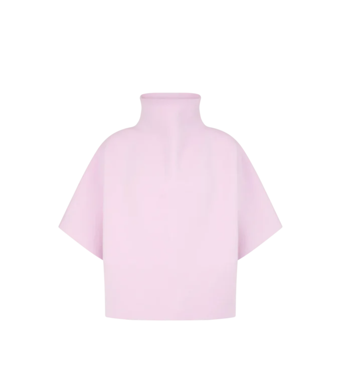 超極細カシミア混紡 ファンネルネック スカルプチュラル Tシャツ