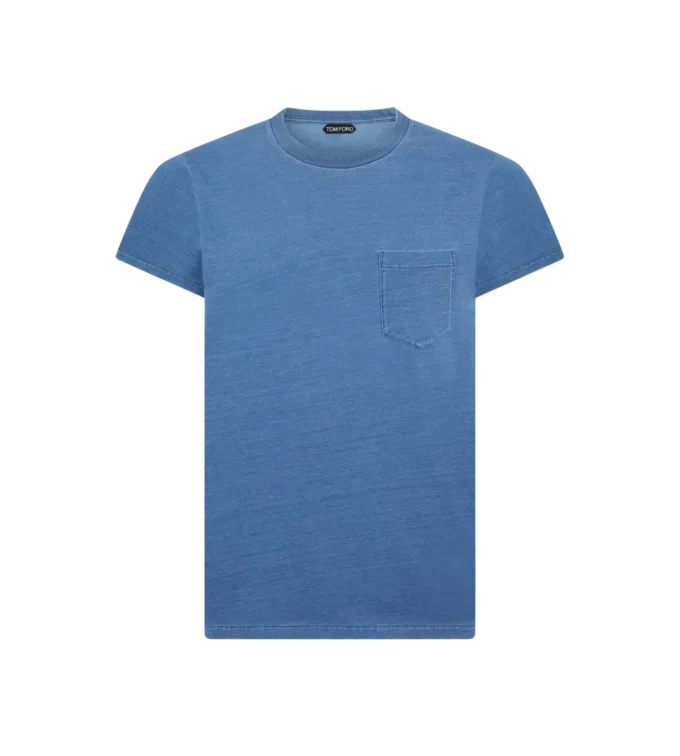 インディゴ染め クルーネックTシャツ