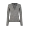 シームレスカシミアシルクニットVネックトップ